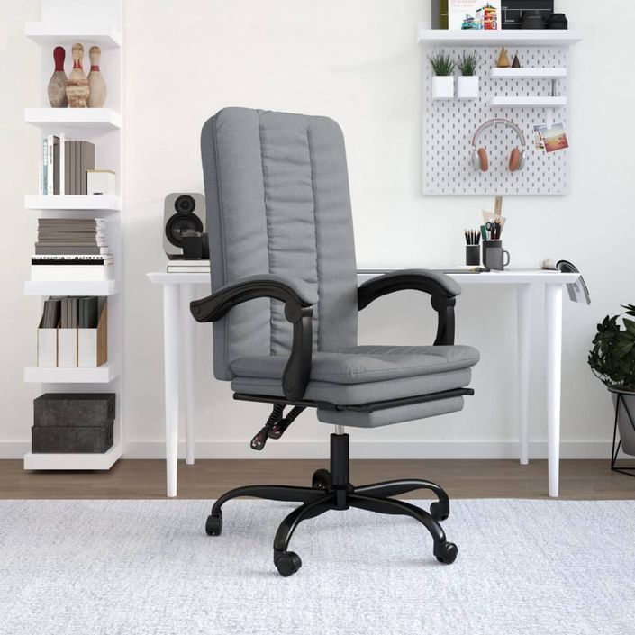 Fauteuil inclinable de bureau Gris clair Tissu - Photo n°1