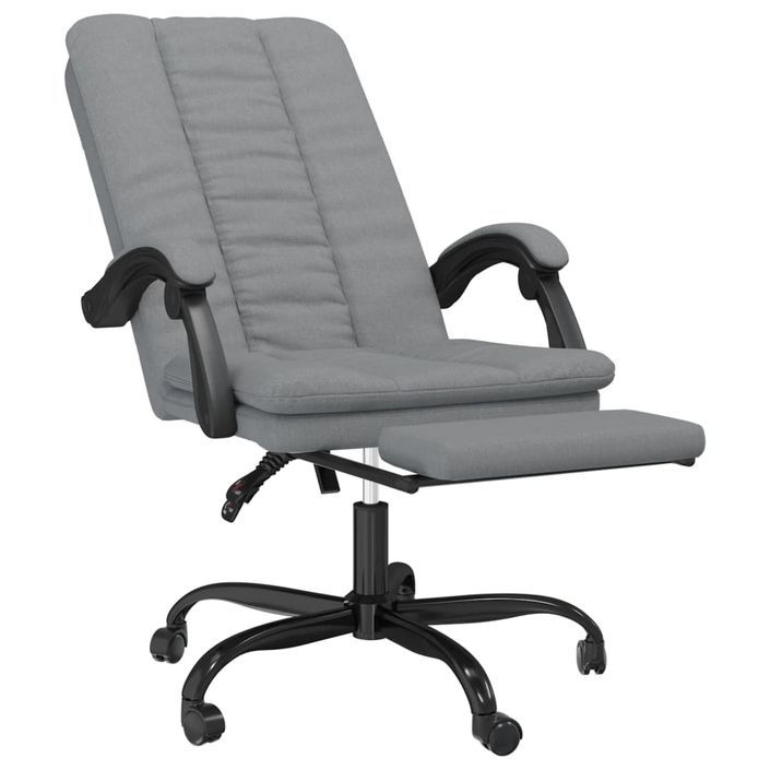 Fauteuil inclinable de bureau Gris clair Tissu - Photo n°6