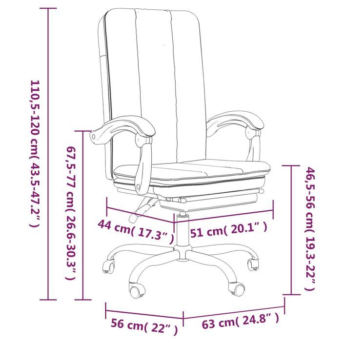 Fauteuil inclinable de bureau Gris clair Tissu - Photo n°11