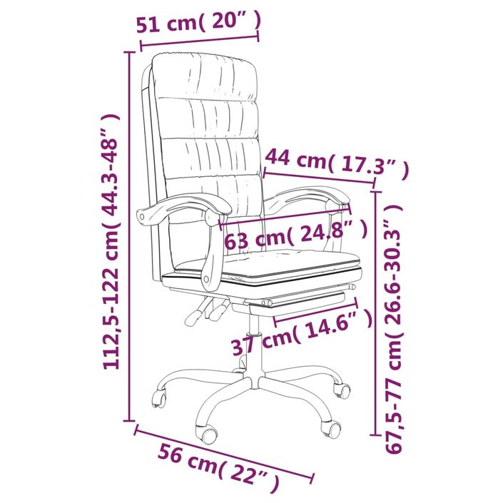 Fauteuil inclinable de bureau Gris clair Velours - Photo n°11