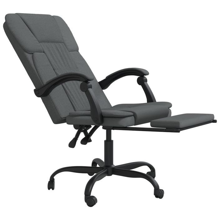 Fauteuil inclinable de bureau Gris foncé Tissu - Photo n°6