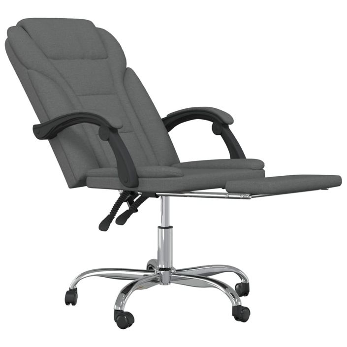 Fauteuil inclinable de bureau Gris foncé Tissu - Photo n°6