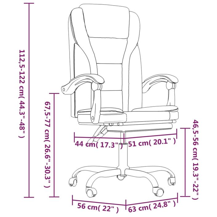 Fauteuil inclinable de bureau Gris foncé Tissu - Photo n°11