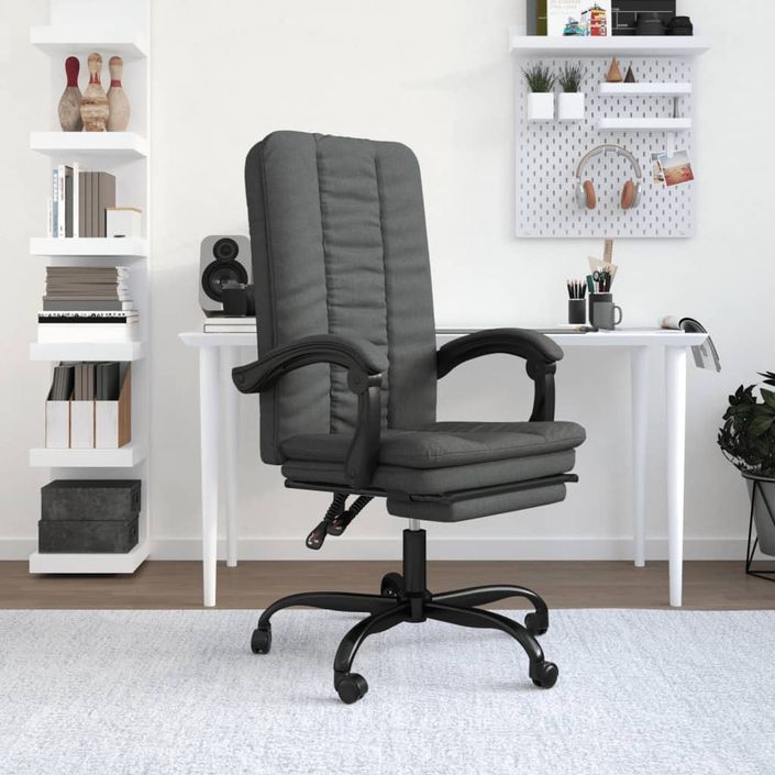 Fauteuil inclinable de bureau Gris foncé Tissu - Photo n°1