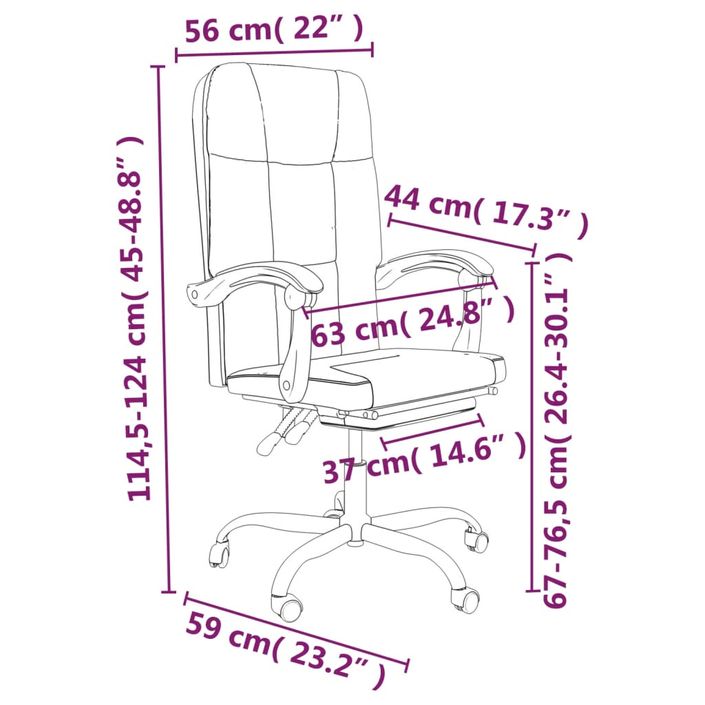 Fauteuil inclinable de bureau Gris Similicuir - Photo n°10