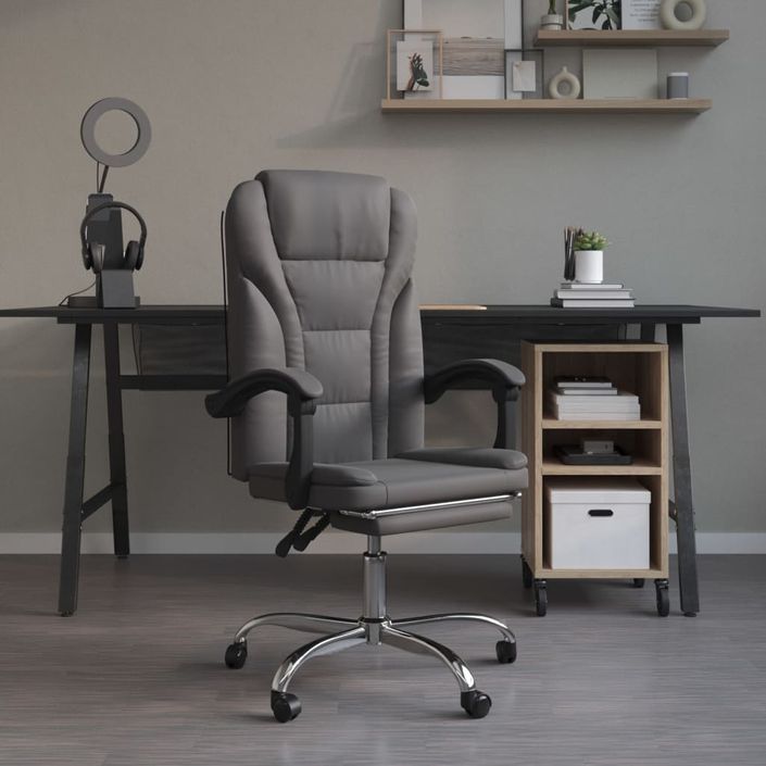 Fauteuil inclinable de bureau Gris Similicuir - Photo n°1