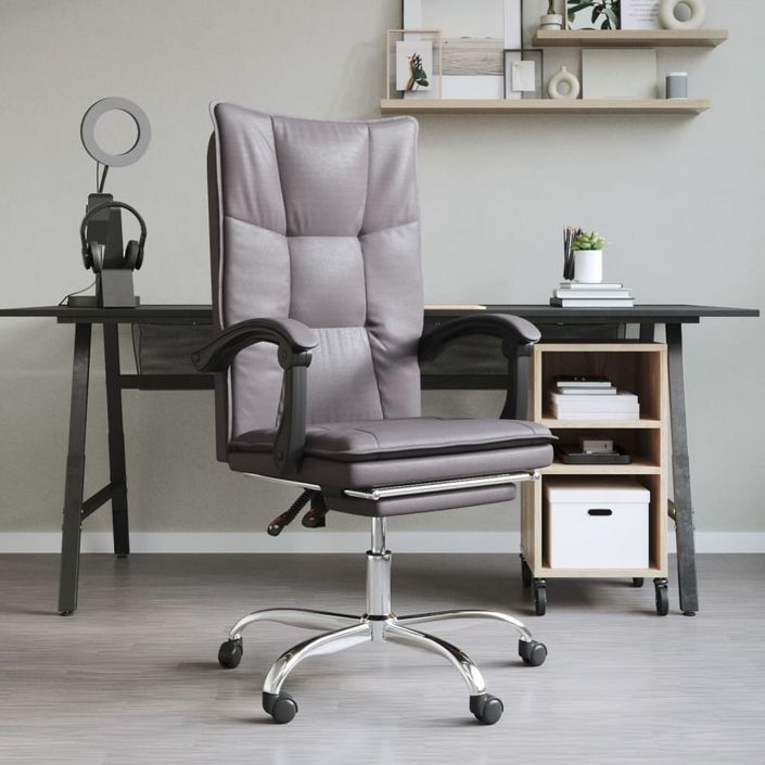 Fauteuil inclinable de bureau Gris Similicuir - Photo n°1