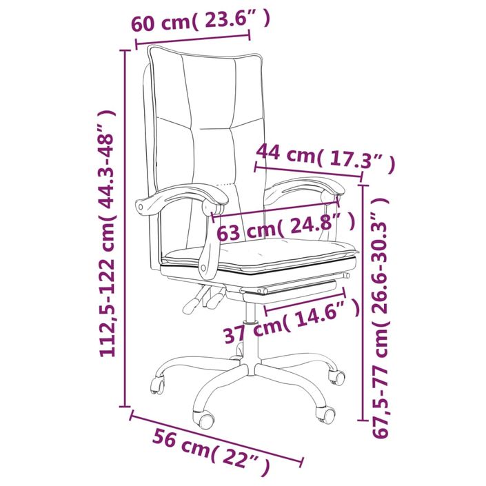 Fauteuil inclinable de bureau Gris Similicuir - Photo n°11