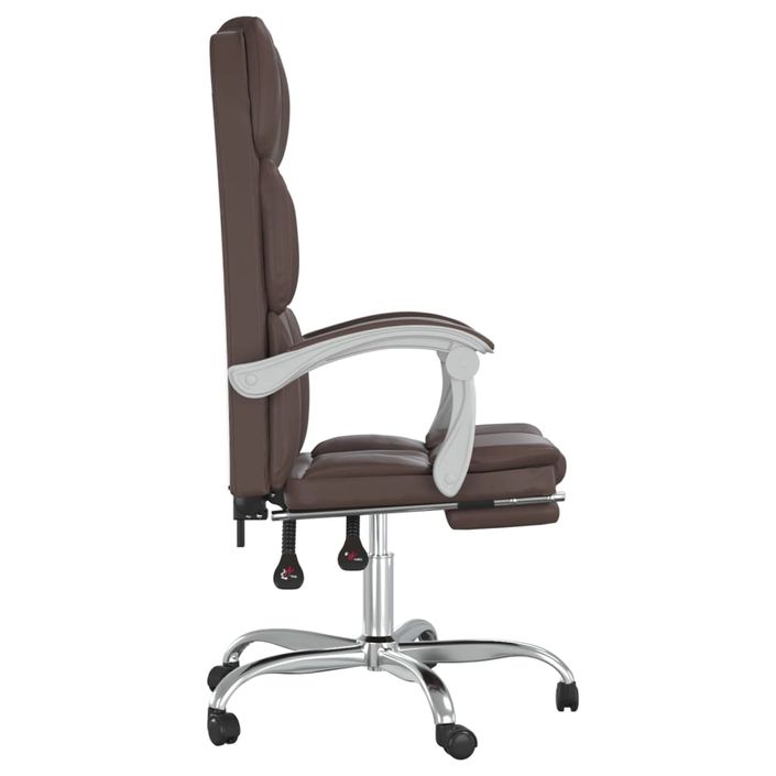 Fauteuil inclinable de bureau Marron Similicuir - Photo n°4