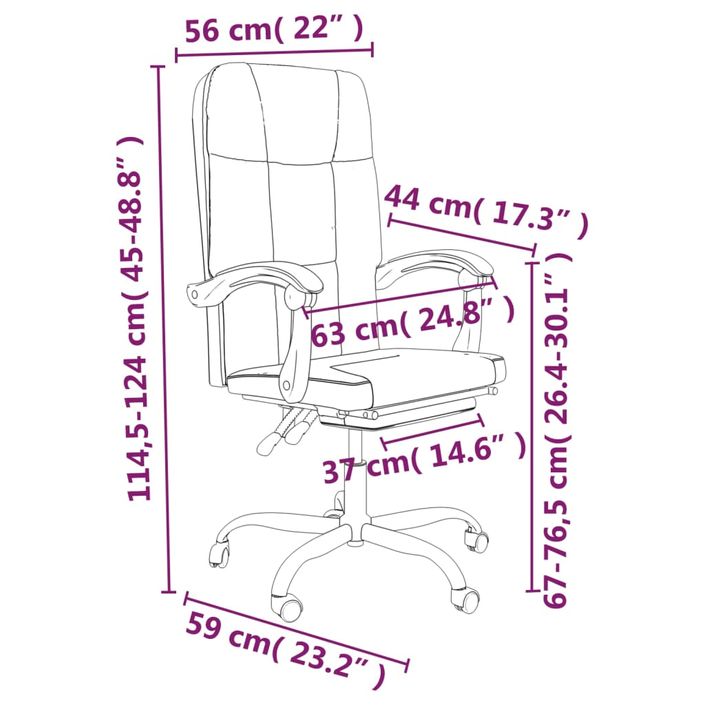 Fauteuil inclinable de bureau Marron Tissu - Photo n°10