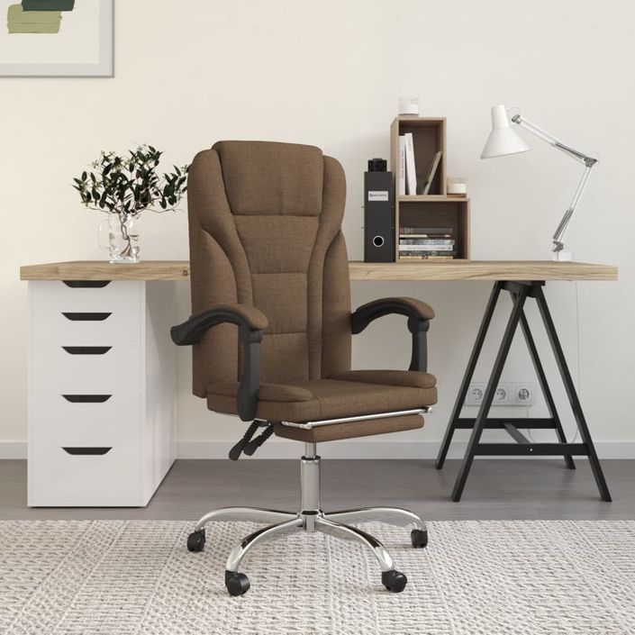 Fauteuil inclinable de bureau Marron Tissu - Photo n°1