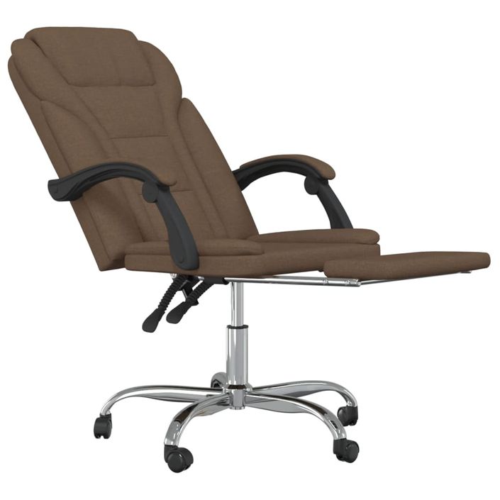 Fauteuil inclinable de bureau Marron Tissu - Photo n°6