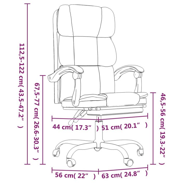 Fauteuil inclinable de bureau Noir Similicuir - Photo n°11