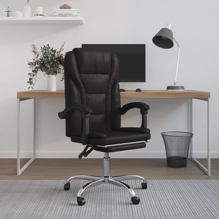 Fauteuil inclinable de bureau Noir Similicuir - Photo n°1