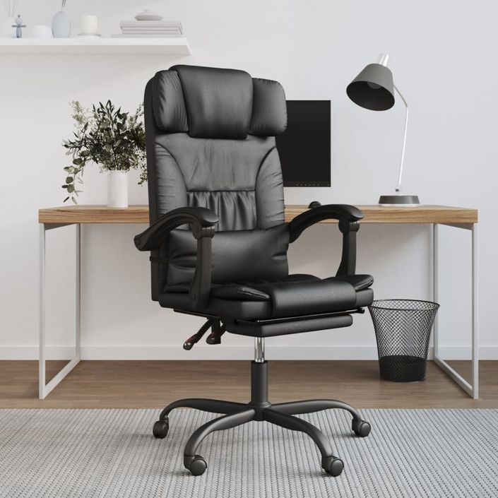 Fauteuil inclinable de bureau Noir Similicuir - Photo n°1