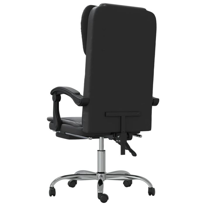 Fauteuil inclinable de bureau noir similicuir - Photo n°5