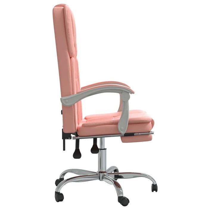 Fauteuil inclinable de bureau Rose Similicuir - Photo n°4