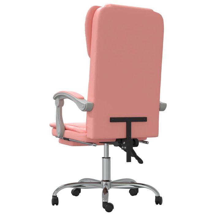 Fauteuil inclinable de bureau Rose Similicuir - Photo n°5