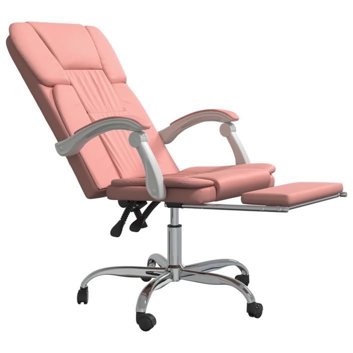 Fauteuil inclinable de bureau Rose Similicuir - Photo n°6