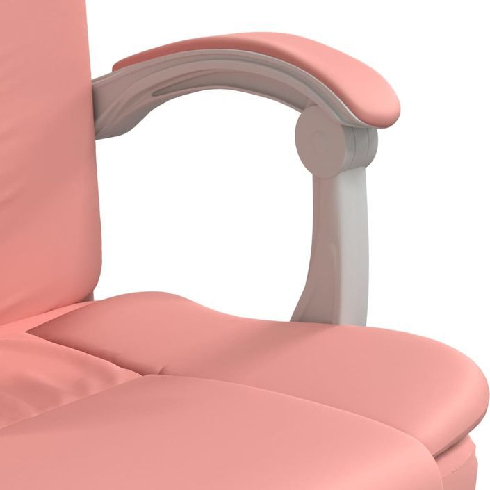 Fauteuil inclinable de bureau Rose Similicuir - Photo n°9