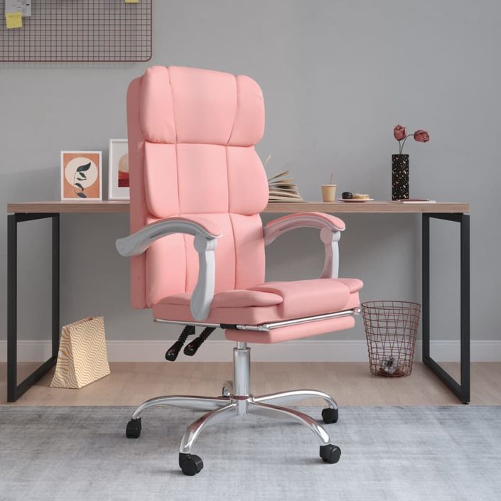 Fauteuil inclinable de bureau Rose Similicuir - Photo n°1