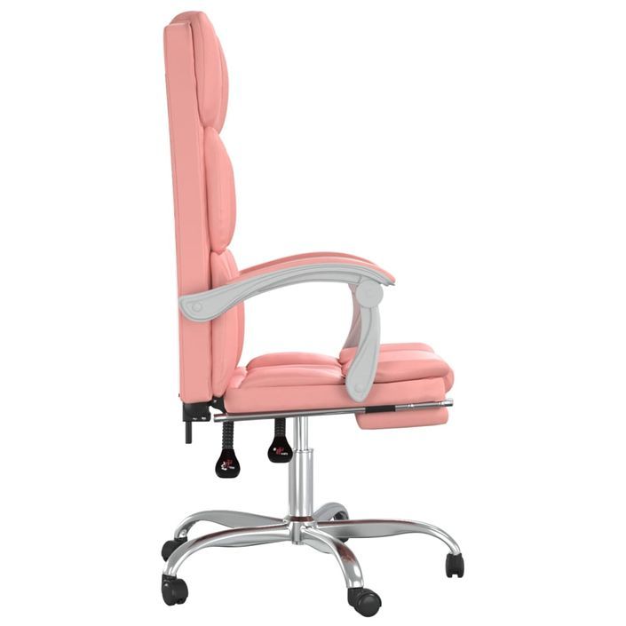 Fauteuil inclinable de bureau Rose Similicuir - Photo n°4