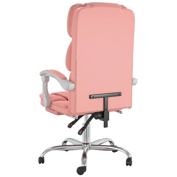 Fauteuil inclinable de bureau Rose Similicuir - Photo n°5