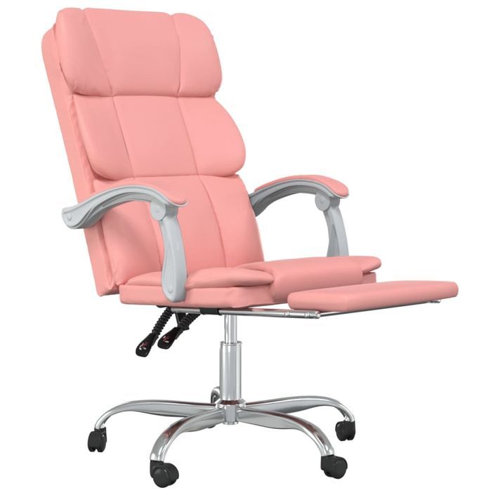 Fauteuil inclinable de bureau Rose Similicuir - Photo n°6