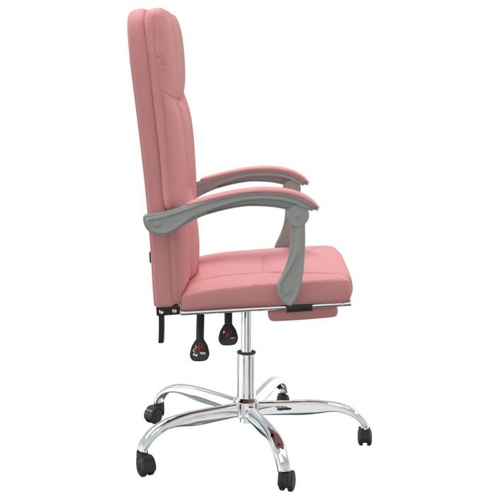 Fauteuil inclinable de bureau Rose Similicuir - Photo n°4