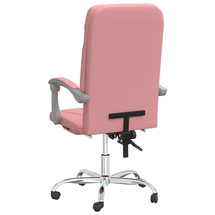 Fauteuil inclinable de bureau Rose Similicuir - Photo n°5