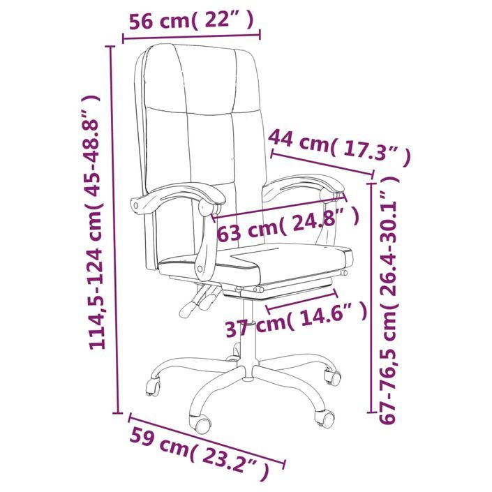 Fauteuil inclinable de bureau Rose Similicuir - Photo n°10