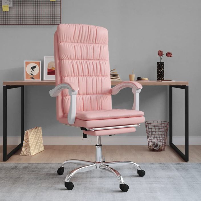 Fauteuil inclinable de bureau Rose Similicuir - Photo n°1