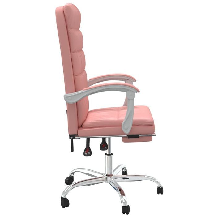 Fauteuil inclinable de bureau Rose Similicuir - Photo n°4