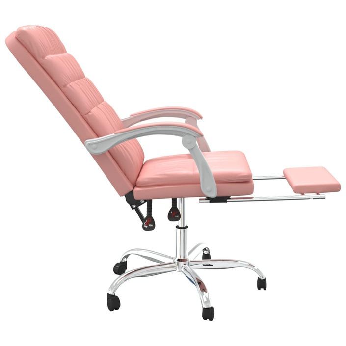 Fauteuil inclinable de bureau Rose Similicuir - Photo n°7