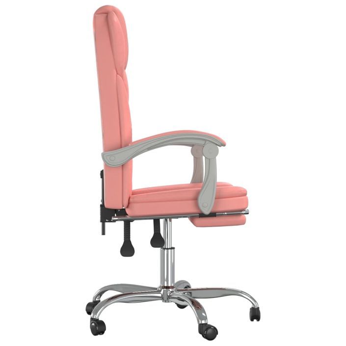 Fauteuil inclinable de bureau Rose Similicuir - Photo n°4