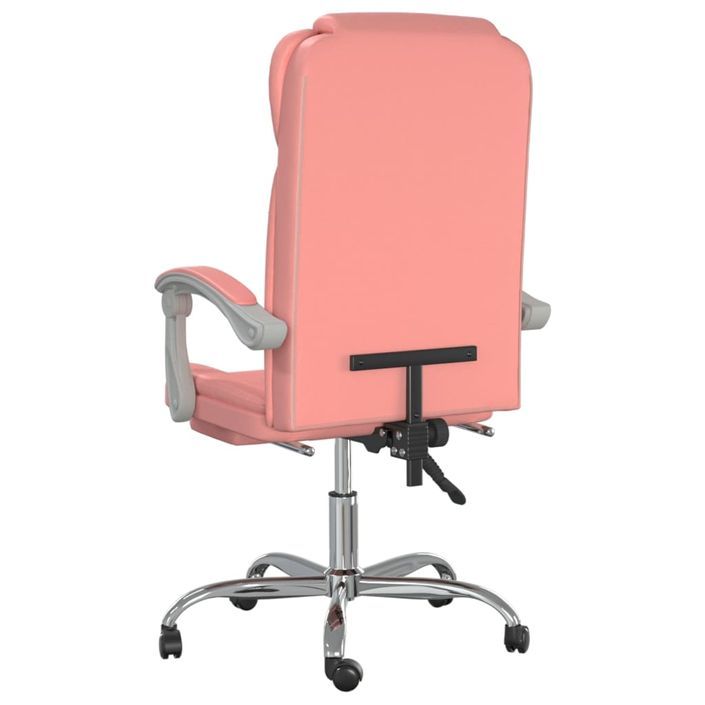 Fauteuil inclinable de bureau Rose Similicuir - Photo n°5