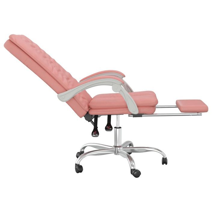 Fauteuil inclinable de bureau Rose Similicuir - Photo n°7