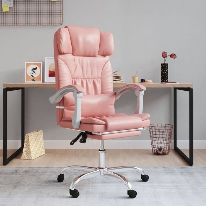 Fauteuil inclinable de bureau Rose Similicuir - Photo n°1