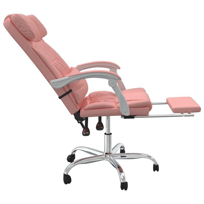 Fauteuil inclinable de bureau Rose Similicuir - Photo n°7