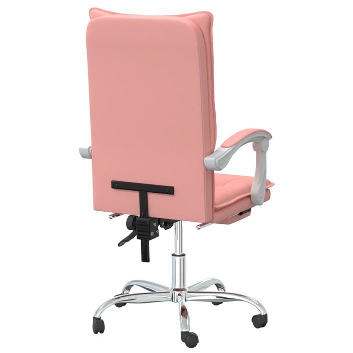 Fauteuil inclinable de bureau Rose Similicuir - Photo n°5