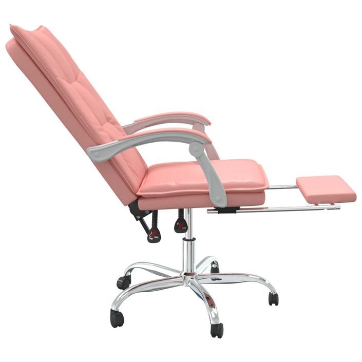 Fauteuil inclinable de bureau Rose Similicuir - Photo n°7