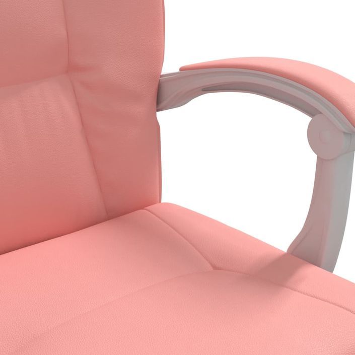 Fauteuil inclinable de bureau Rose Similicuir - Photo n°9