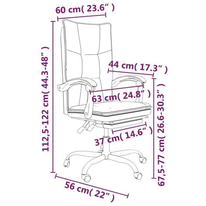 Fauteuil inclinable de bureau Rose Similicuir - Photo n°11