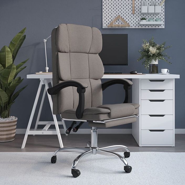 Fauteuil inclinable de bureau Taupe Tissu - Photo n°1