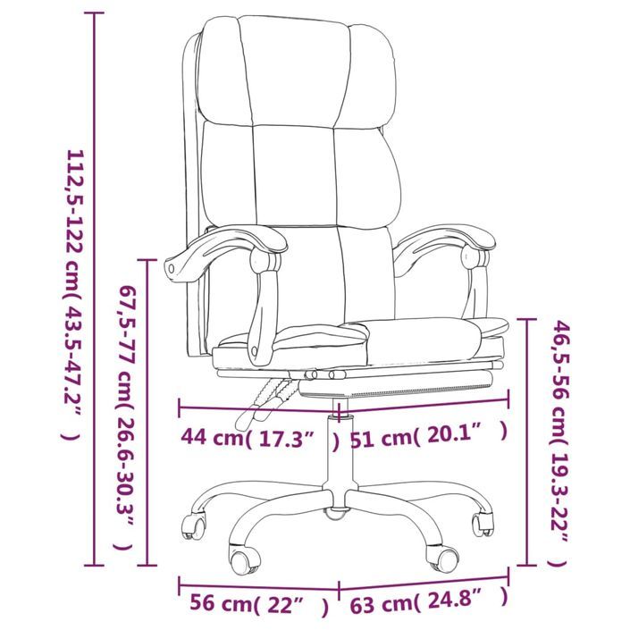 Fauteuil inclinable de bureau Taupe Tissu - Photo n°11