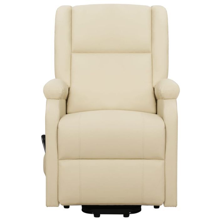 Fauteuil inclinable de massage Crème Similicuir - Photo n°4