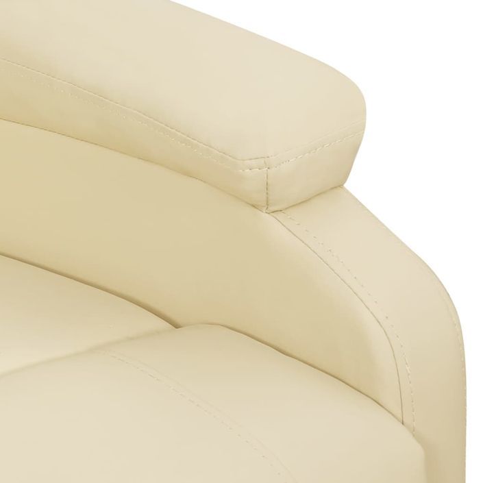 Fauteuil inclinable de massage Crème Similicuir - Photo n°9