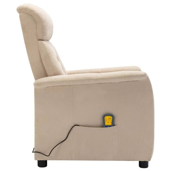 Fauteuil inclinable de massage Crème Similicuir daim - Photo n°5