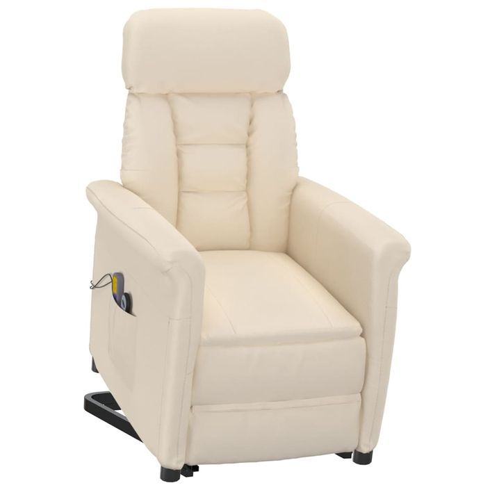 Fauteuil inclinable de massage électrique Beige Microfibre - Photo n°7