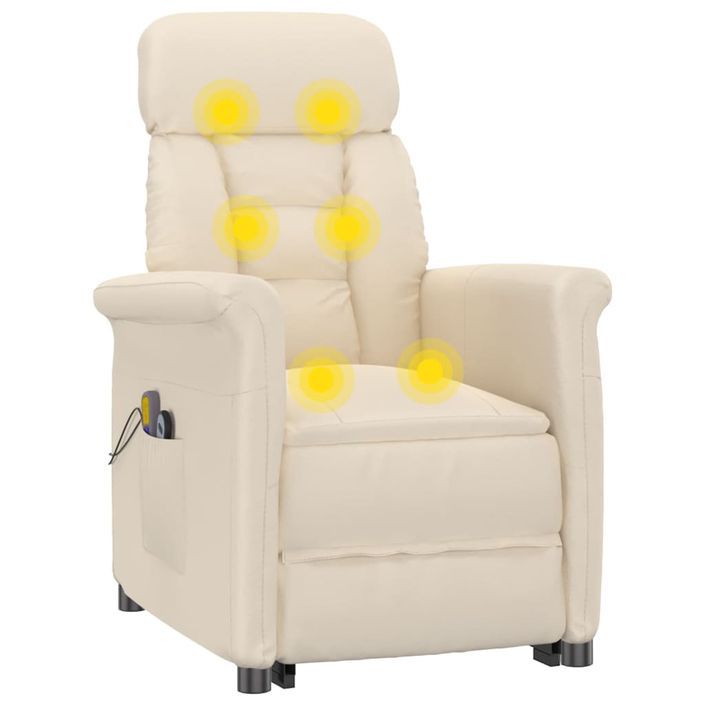 Fauteuil inclinable de massage électrique Beige Microfibre - Photo n°8